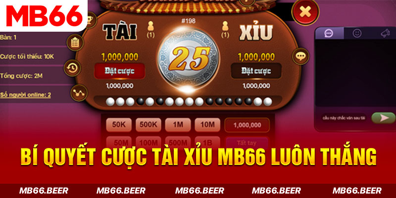 Bí quyết cược Tài Xỉu MB66 luôn thắng